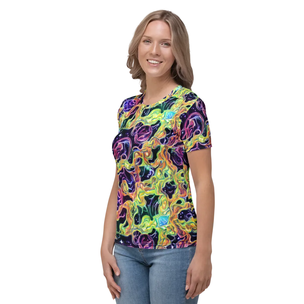 Midnight Chromaflow on Women's Crew Neck T-Shirt — Left