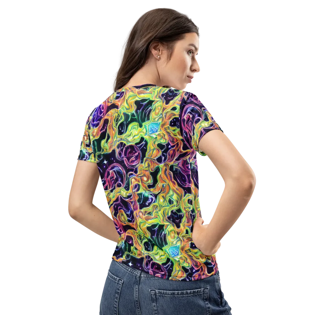 Midnight Chromaflow on Women's Crew Neck T-Shirt — Back