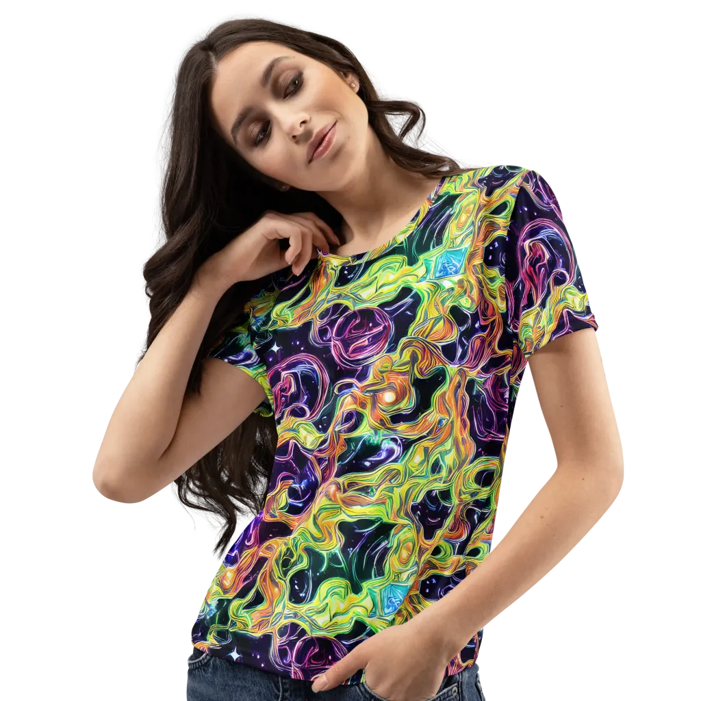 Midnight Chromaflow on Women's Crew Neck T-Shirt — Left Front