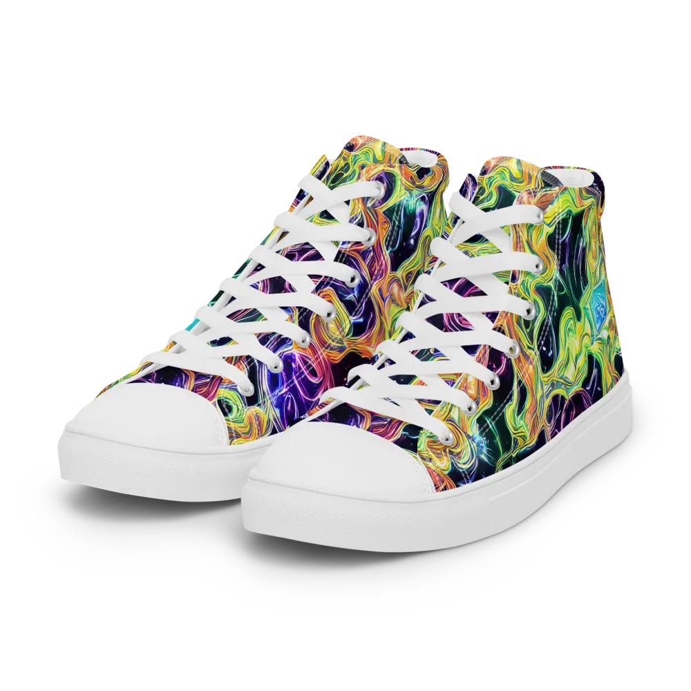 Midnight Chromaflow on Women's High Top Canvas Shoes — Left Front