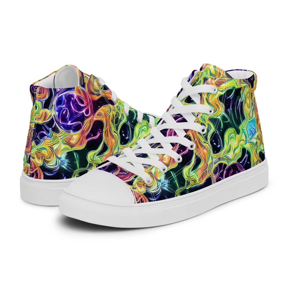 Midnight Chromaflow on Women's High Top Canvas Shoes — Left