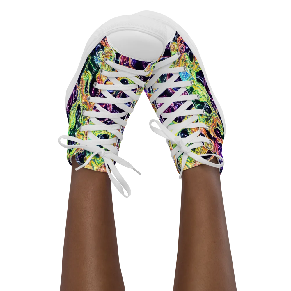 Midnight Chromaflow on Women's High Top Canvas Shoes — Front