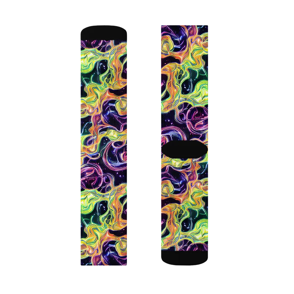 Midnight Chromaflow on Socks — Left Sock