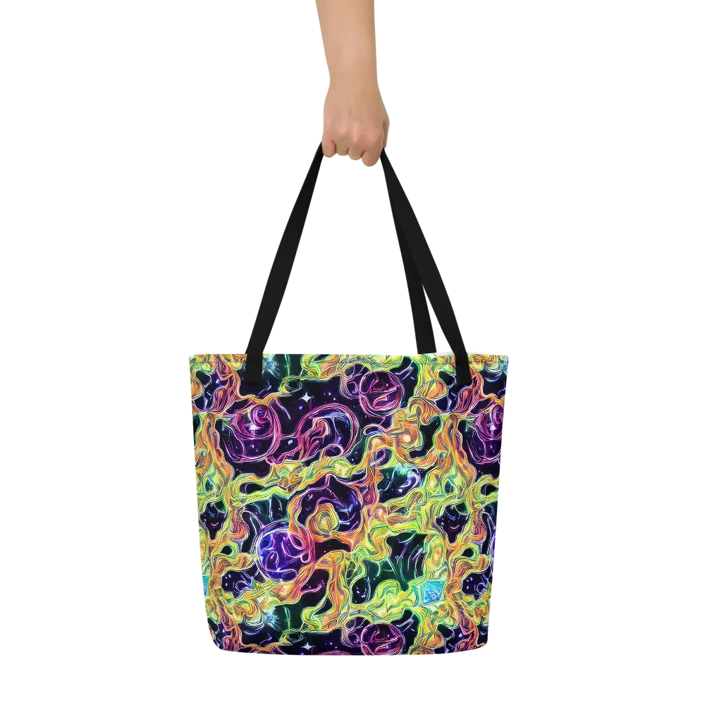 Midnight Chromaflow on Large Tote Bag W/ Pocket — Front