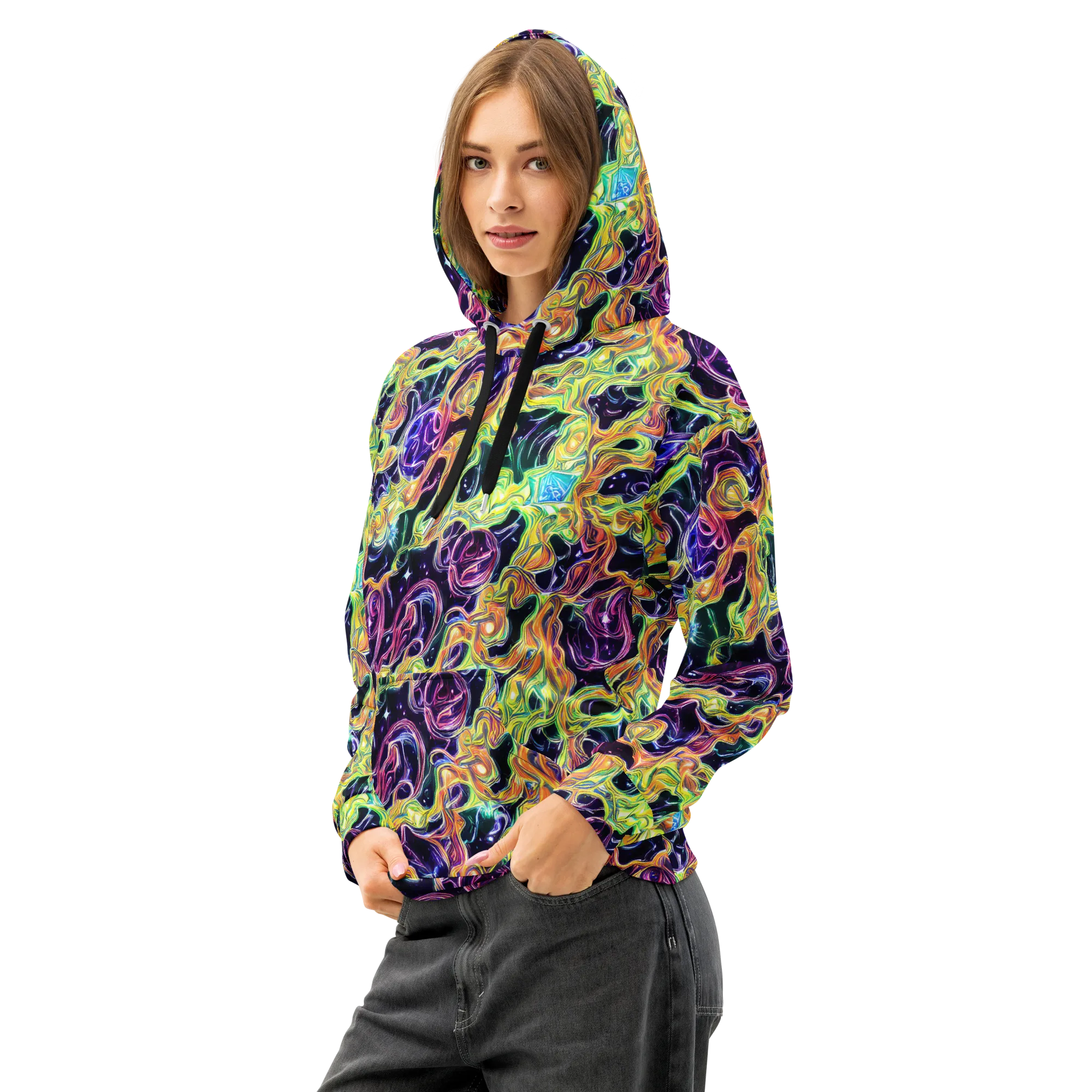 Midnight Chromaflow on Cotton Hoodie — Left Front