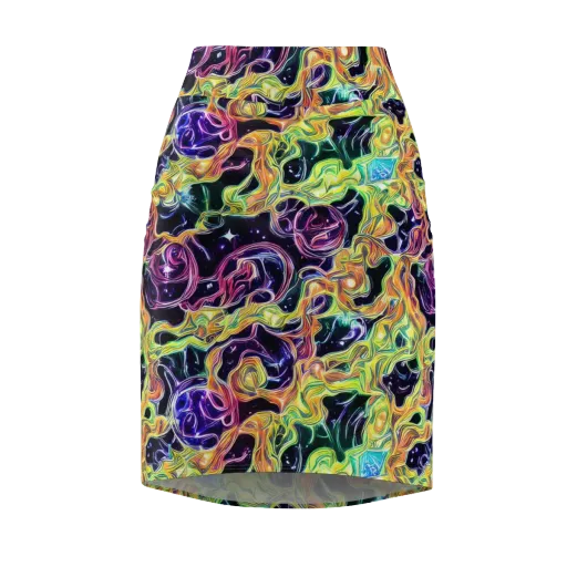Midnight Chromaflow on a Pencil Skirt
