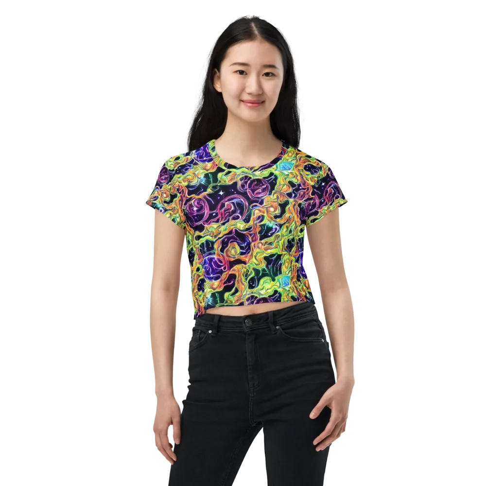 Midnight Chromaflow on Crop Tee — Front