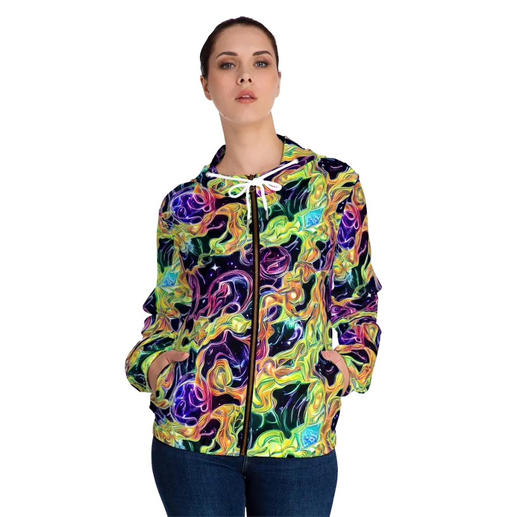 Midnight Chromaflow on Women's Full-Zip Hoodie — Front On Person
