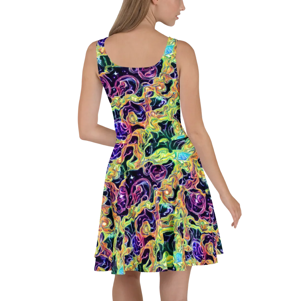 Midnight Chromaflow on Skater Dress — Back