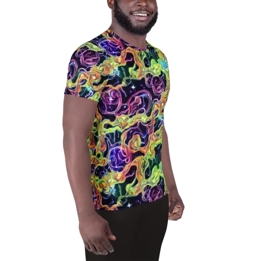 Midnight Chromaflow on a Men's Athletic T-Shirt