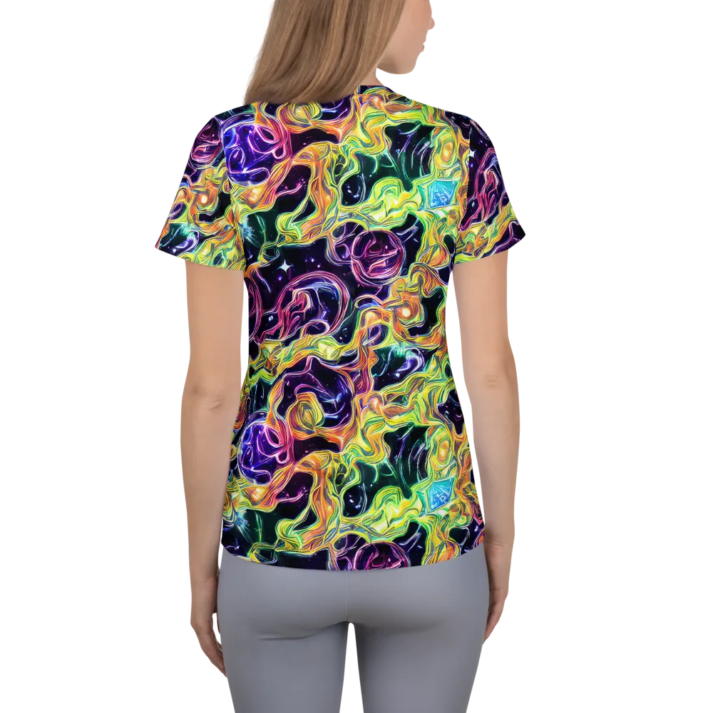 Midnight Chromaflow on Women's Athletic T-Shirt — Back