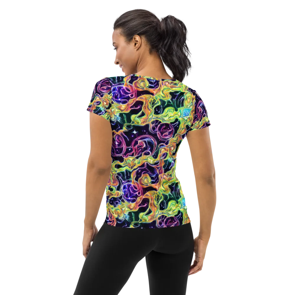 Midnight Chromaflow on Women's Athletic T-Shirt — Back