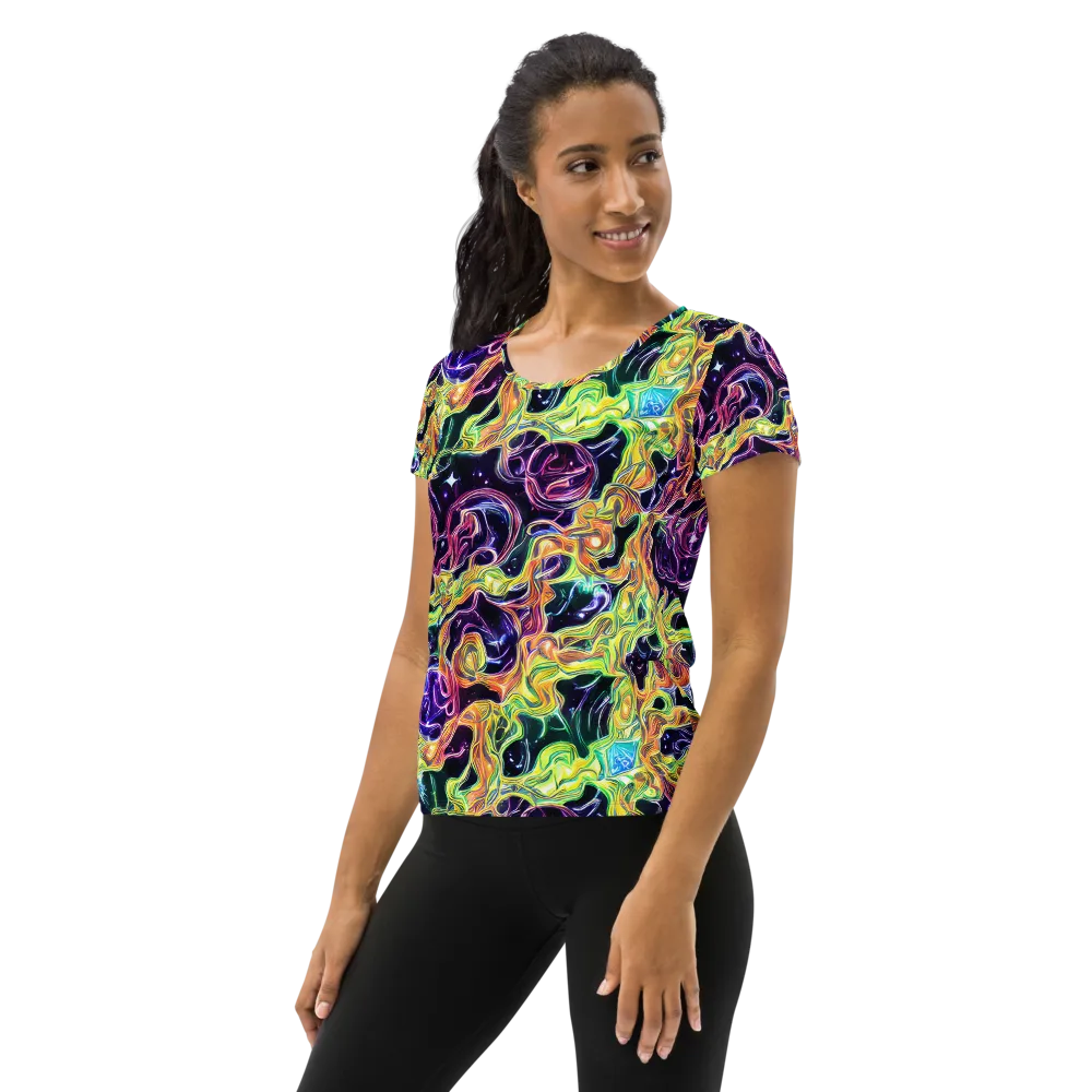 Midnight Chromaflow on Women's Athletic T-Shirt — Left