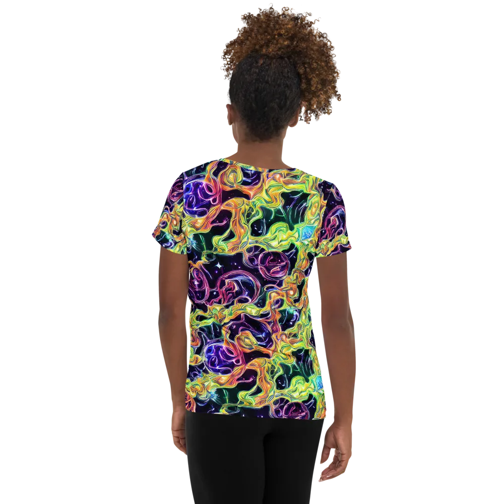 Midnight Chromaflow on Women's Athletic T-Shirt — Back
