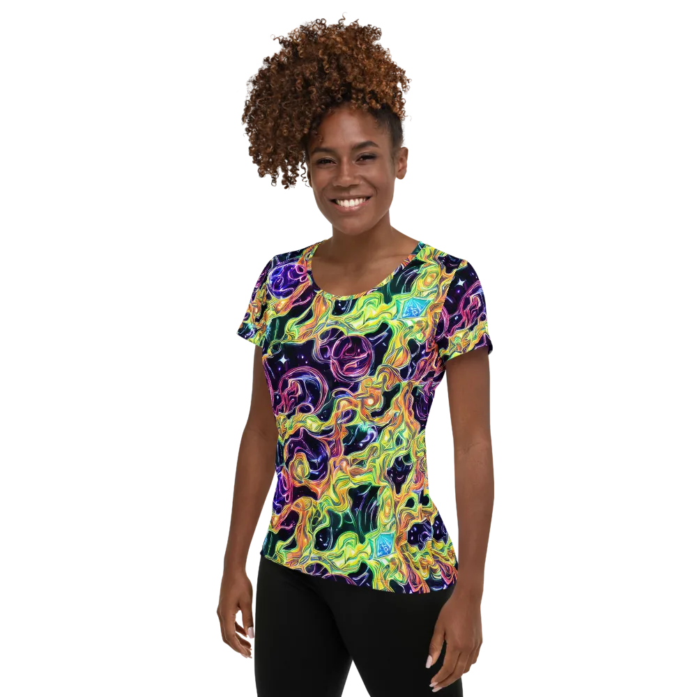 Midnight Chromaflow on Women's Athletic T-Shirt — Left