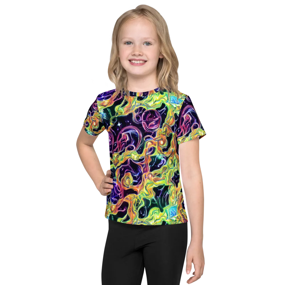 Midnight Chromaflow on Kids Crew Neck T-Shirt — Front