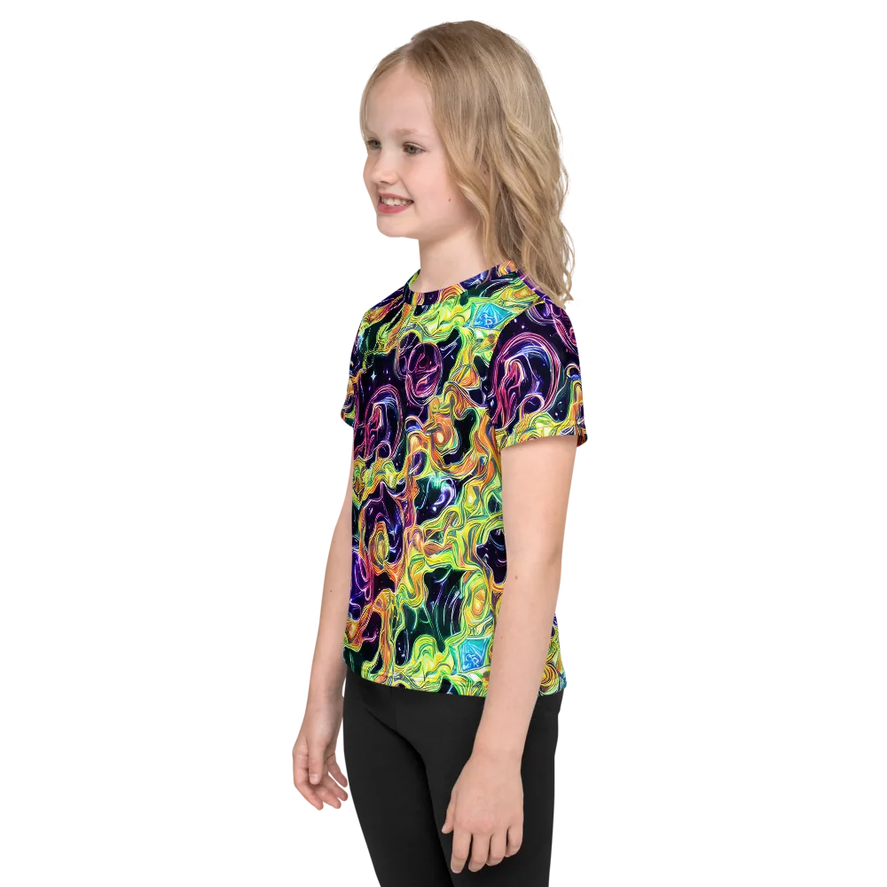 Midnight Chromaflow on Kids Crew Neck T-Shirt — Left