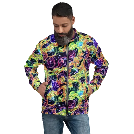 Midnight Chromaflow on a Bomber Jacket