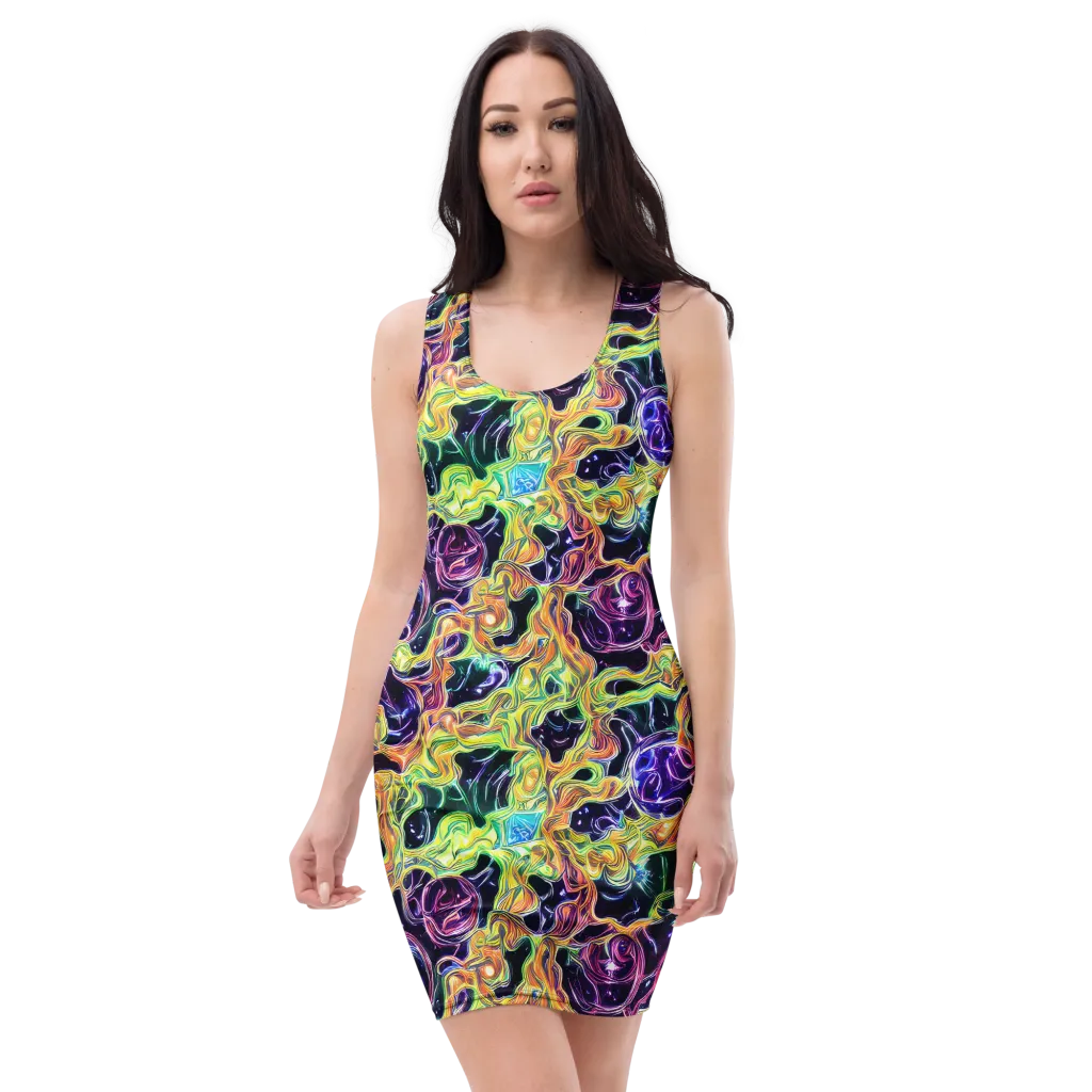 Midnight Chromaflow on Bodycon Dress — Front