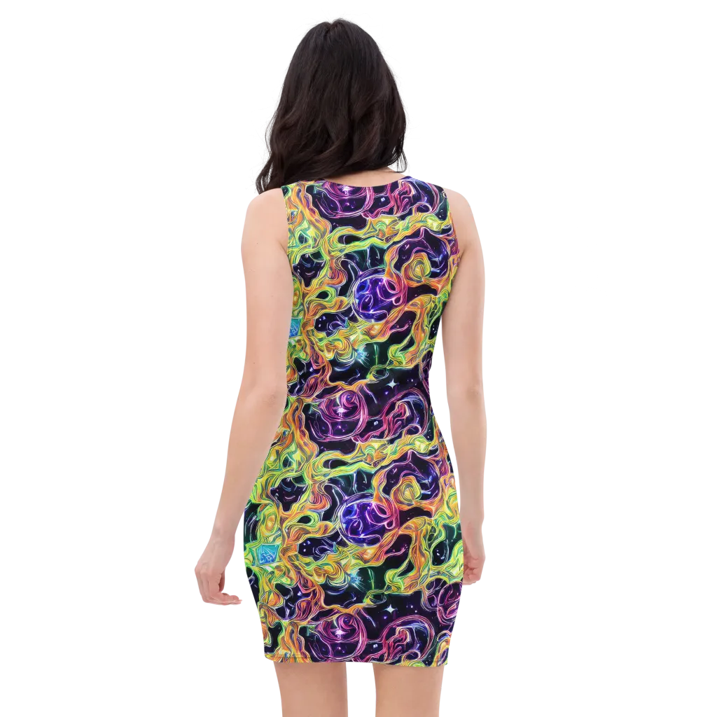 Midnight Chromaflow on Bodycon Dress — Back