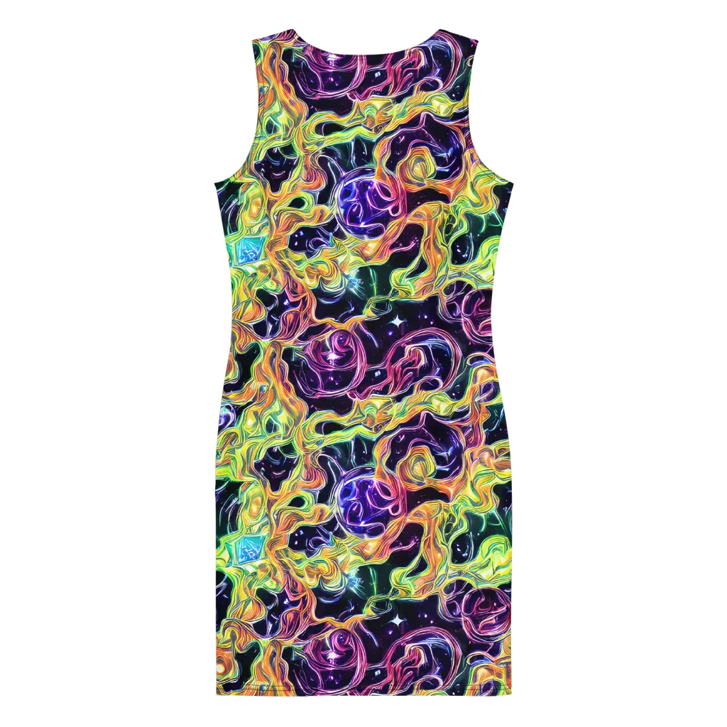 Midnight Chromaflow on Bodycon Dress — Back