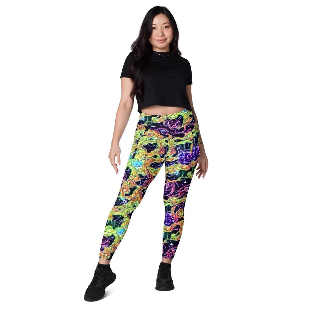 Midnight Chromaflow on Leggings with Pockets — Front