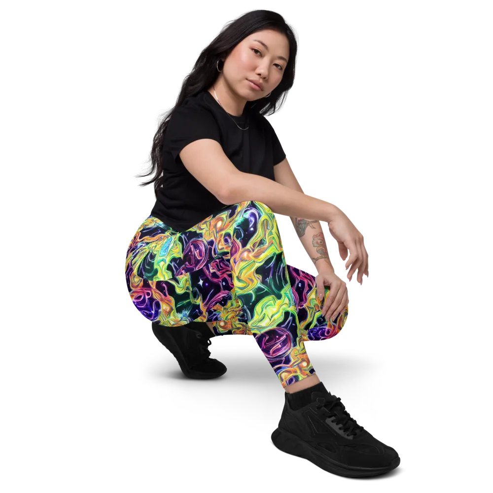 Midnight Chromaflow on Leggings with Pockets — Right Front