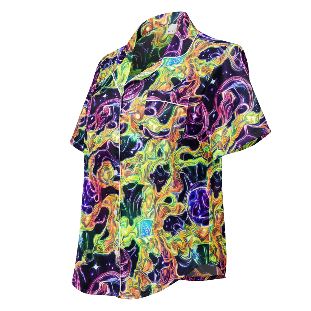 Midnight Chromaflow on Women's Short Sleeve Pajama Top — Left Front