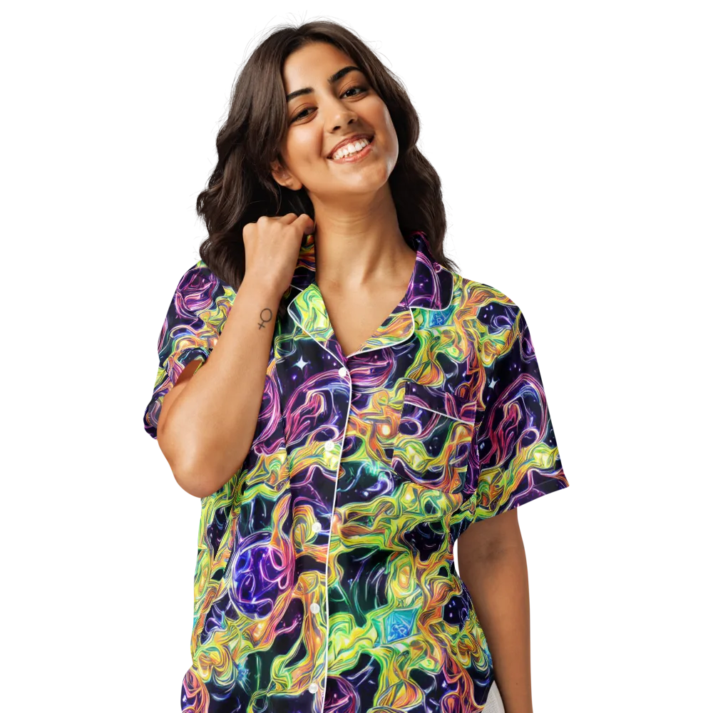 Midnight Chromaflow on Women's Short Sleeve Pajama Top — Front