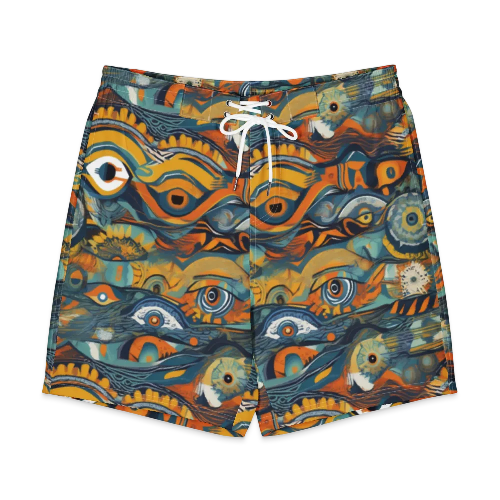 Many-eyed Current on Men's Board Shorts — Front