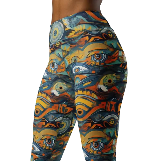 Many-eyed Current on a Yoga Leggings