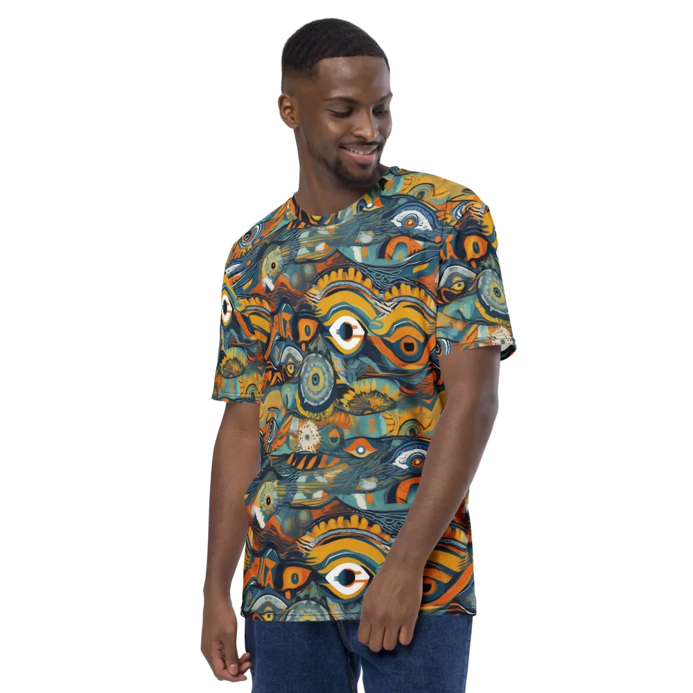 Many-eyed Current on Men's Crew Neck T-Shirt — Left