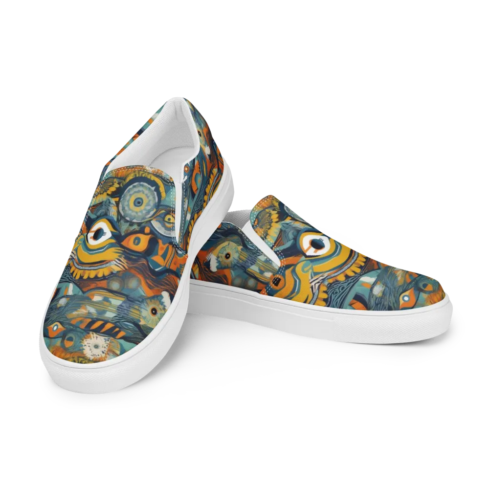 Many-eyed Current on Men's Slip-On Canvas Shoes — Left Front