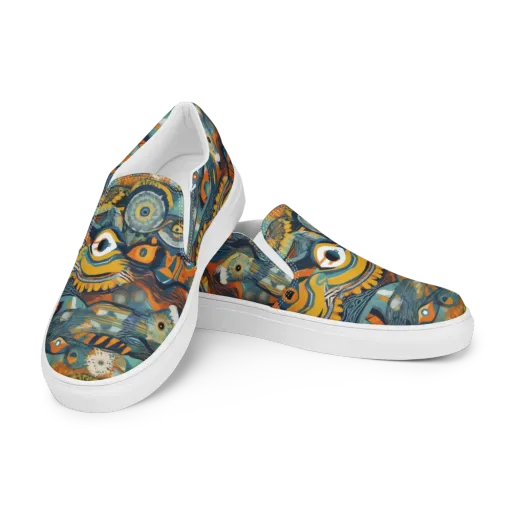 Many-eyed Current on a Men's Slip-On Canvas Shoes