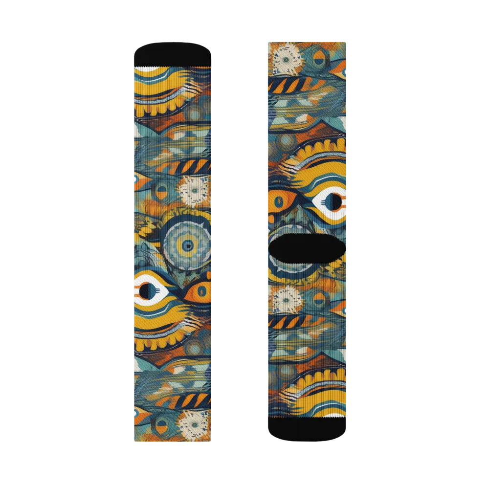 Many-eyed Current on Socks — Right Sock