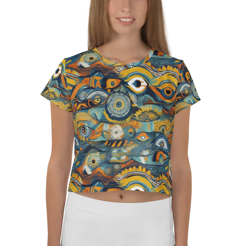 Many-eyed Current on Crop Tee — Front