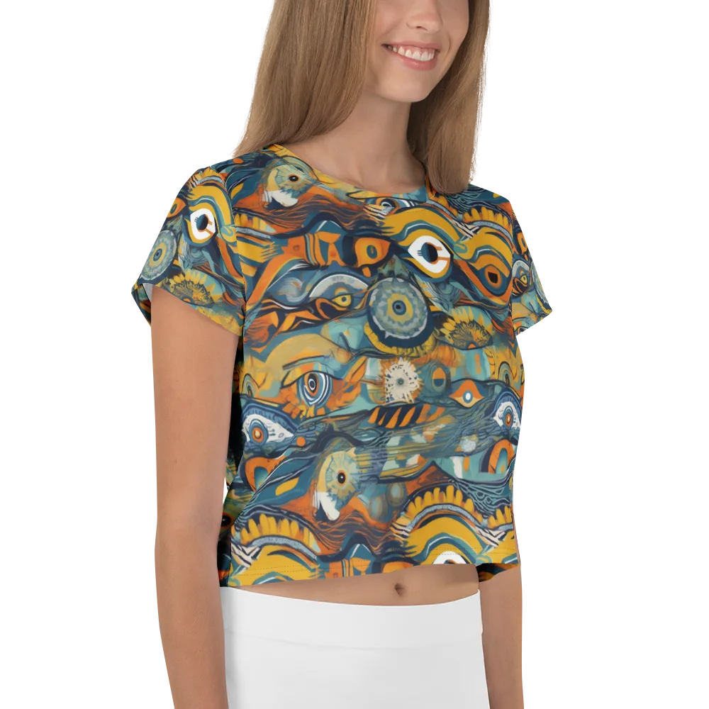 Many-eyed Current on Crop Tee — Right