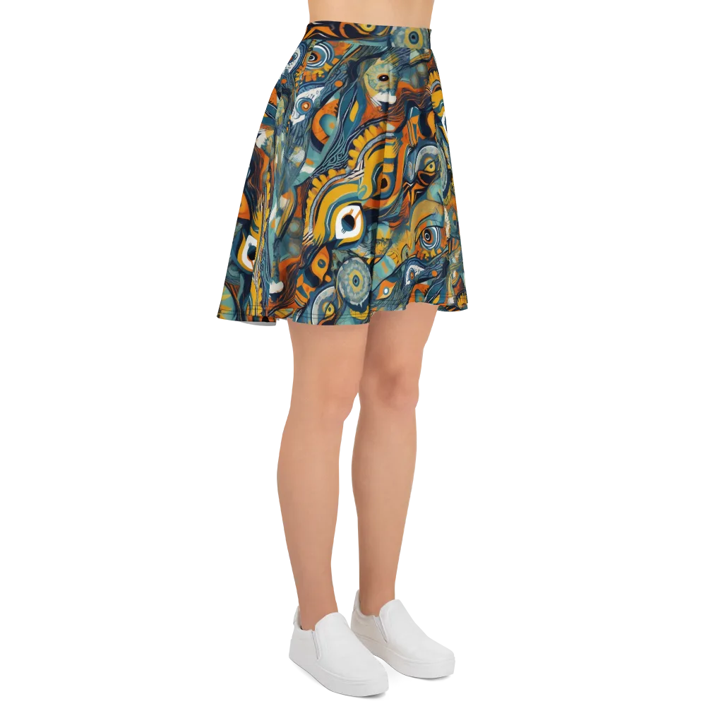 Many-eyed Current on Skater Skirt — Right