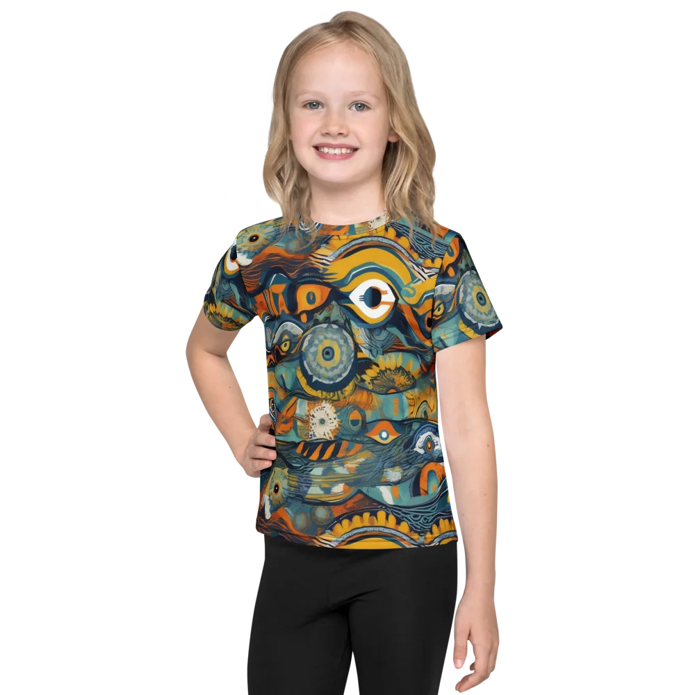 Many-eyed Current on Kids Crew Neck T-Shirt — Front