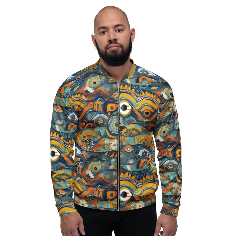 Many-eyed Current on Bomber Jacket — Front