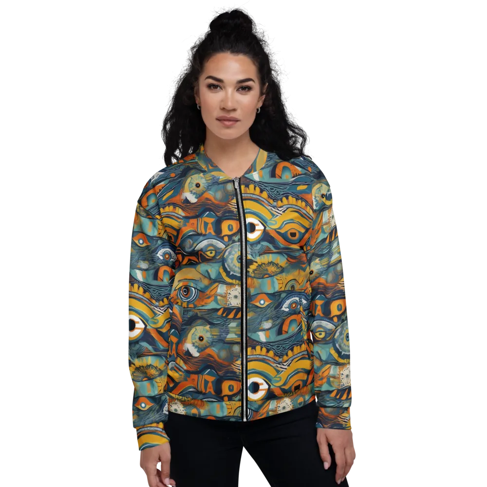 Many-eyed Current on Bomber Jacket — Front