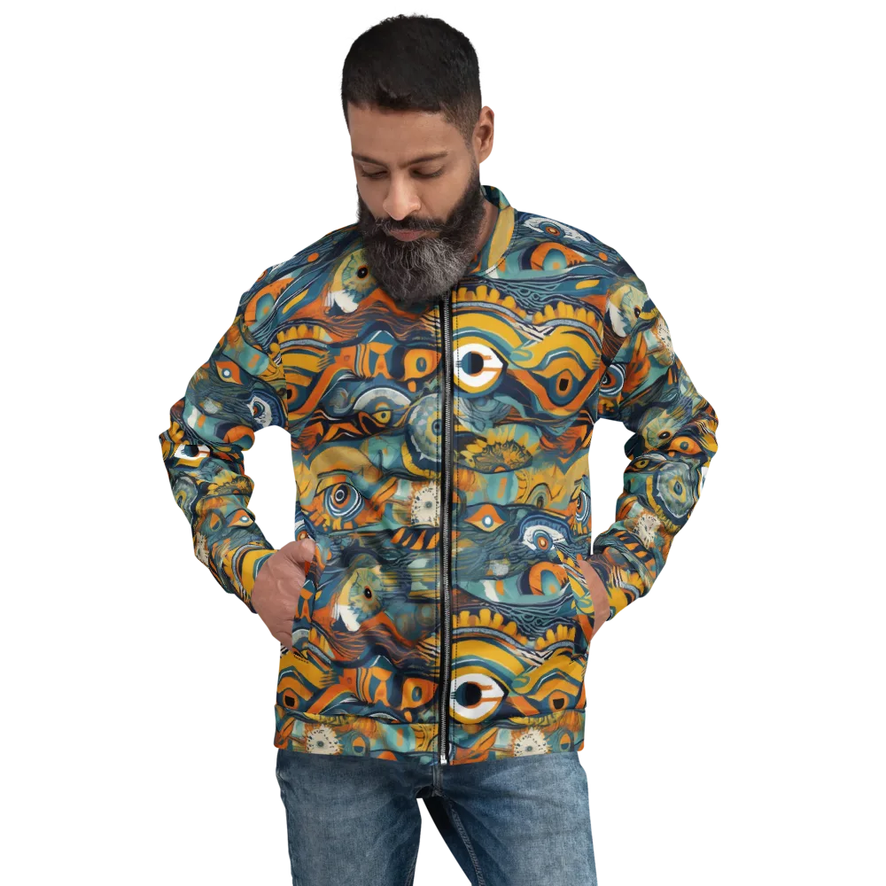 Many-eyed Current on Bomber Jacket — Front