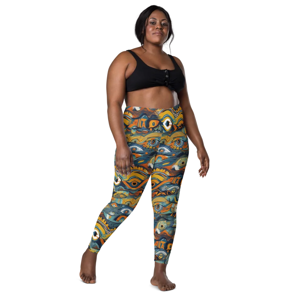 Many-eyed Current on Leggings with Pockets — Front