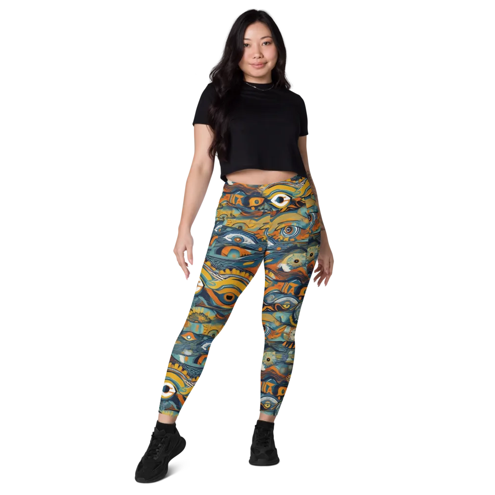 Many-eyed Current on Leggings with Pockets — Front
