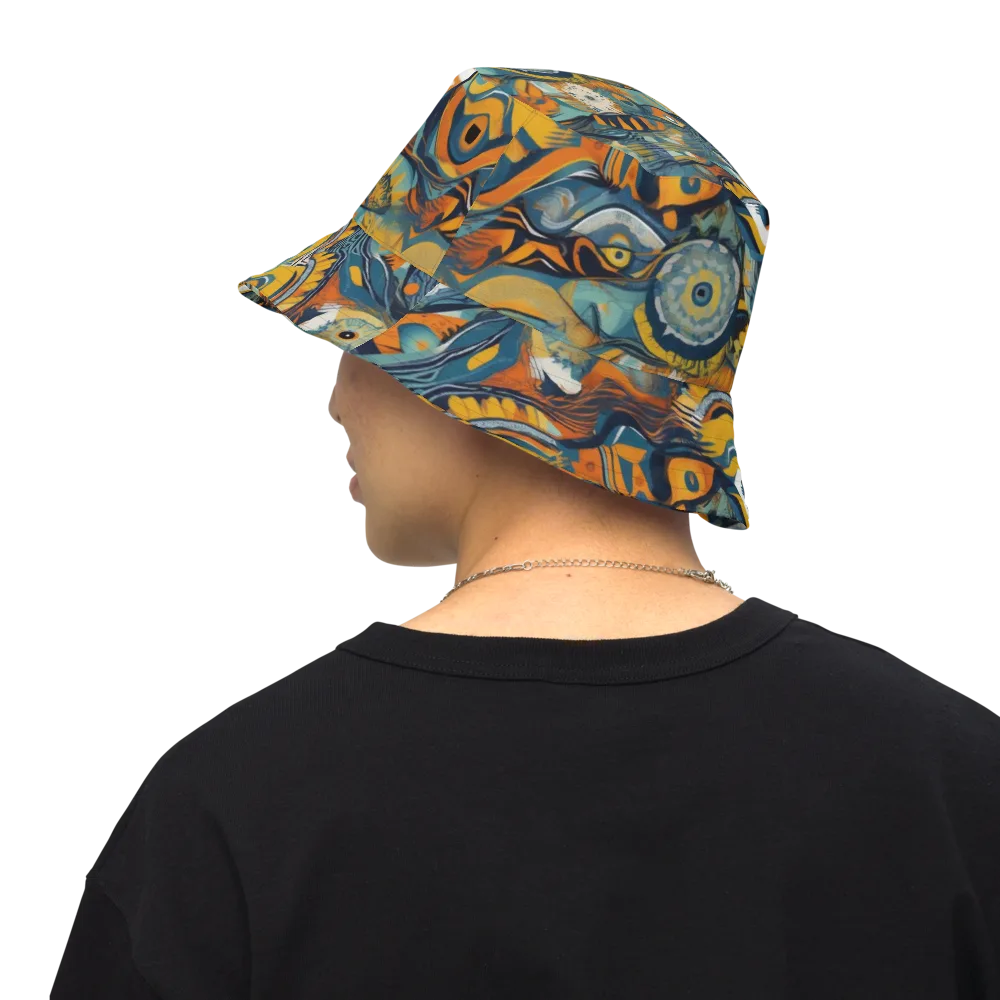 Many-eyed Current on Reversible Bucket Hat — Back Inside