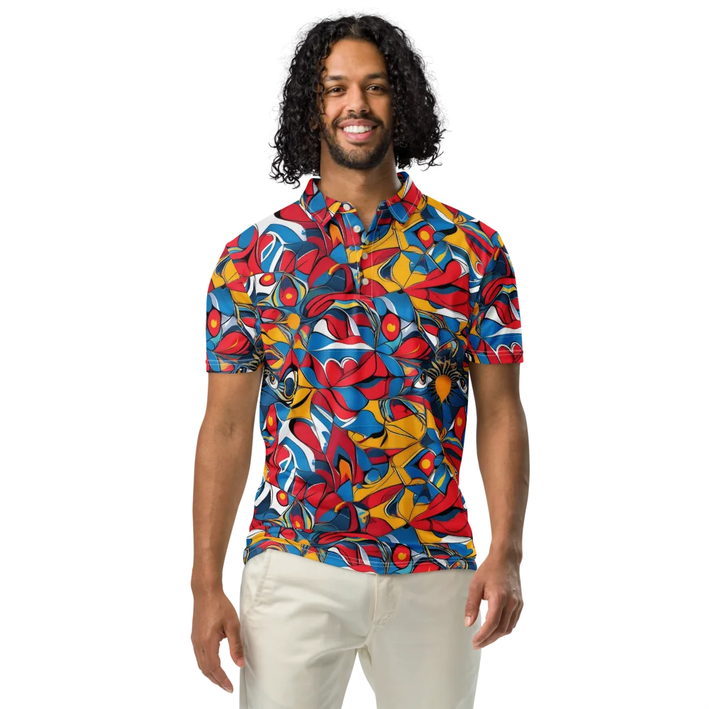 Carnival Petal on Men's Slim Fit Polo Shirt — Front
