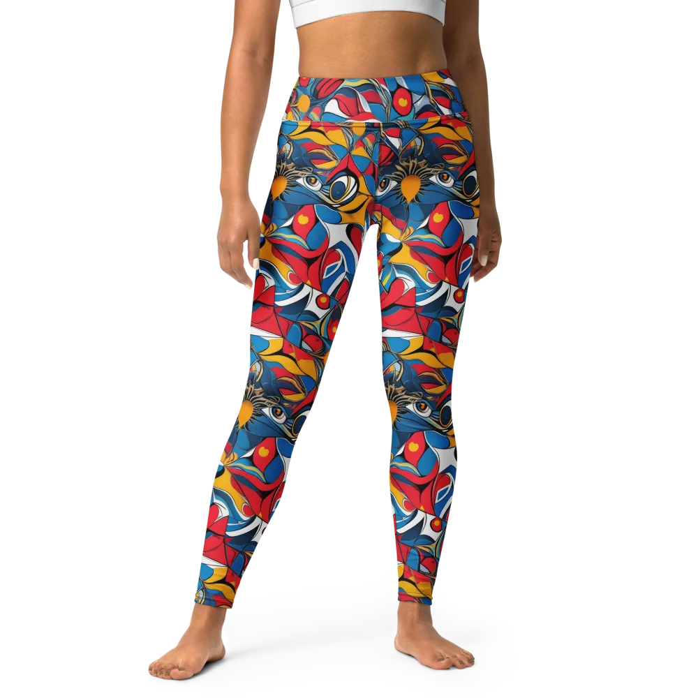 Carnival Petal on Yoga Leggings — Front
