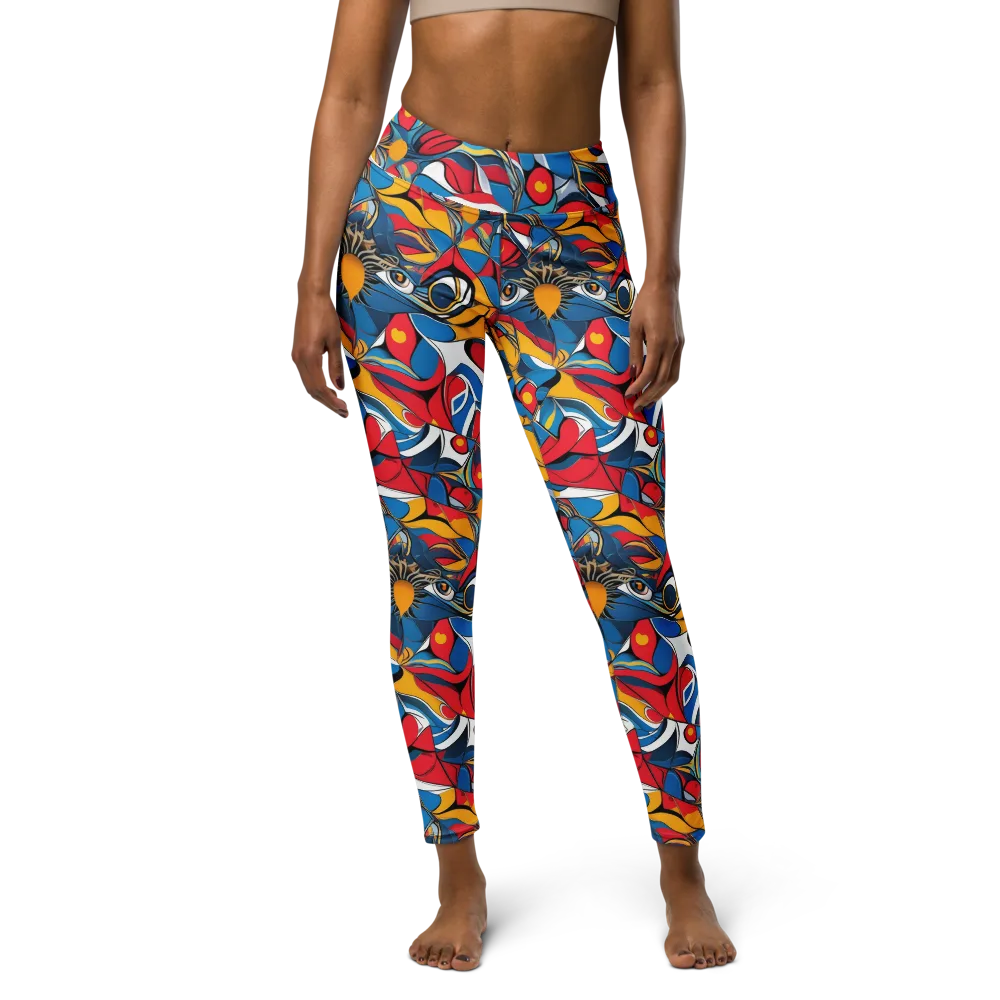 Carnival Petal on Yoga Leggings — Front
