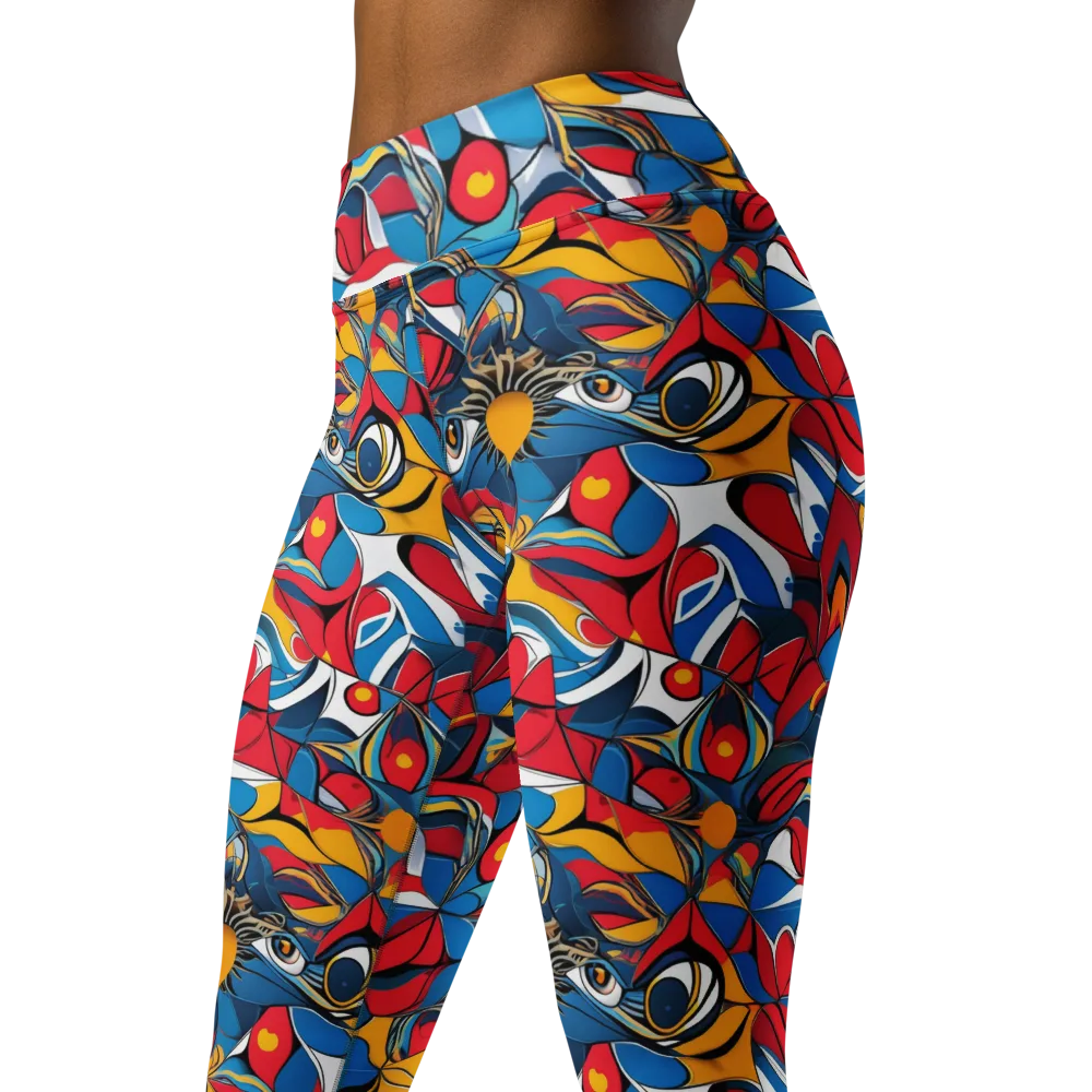 Carnival Petal on Yoga Leggings — Left Front