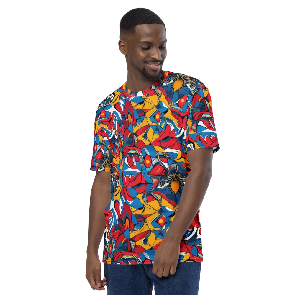 Carnival Petal on Men's Crew Neck T-Shirt — Left